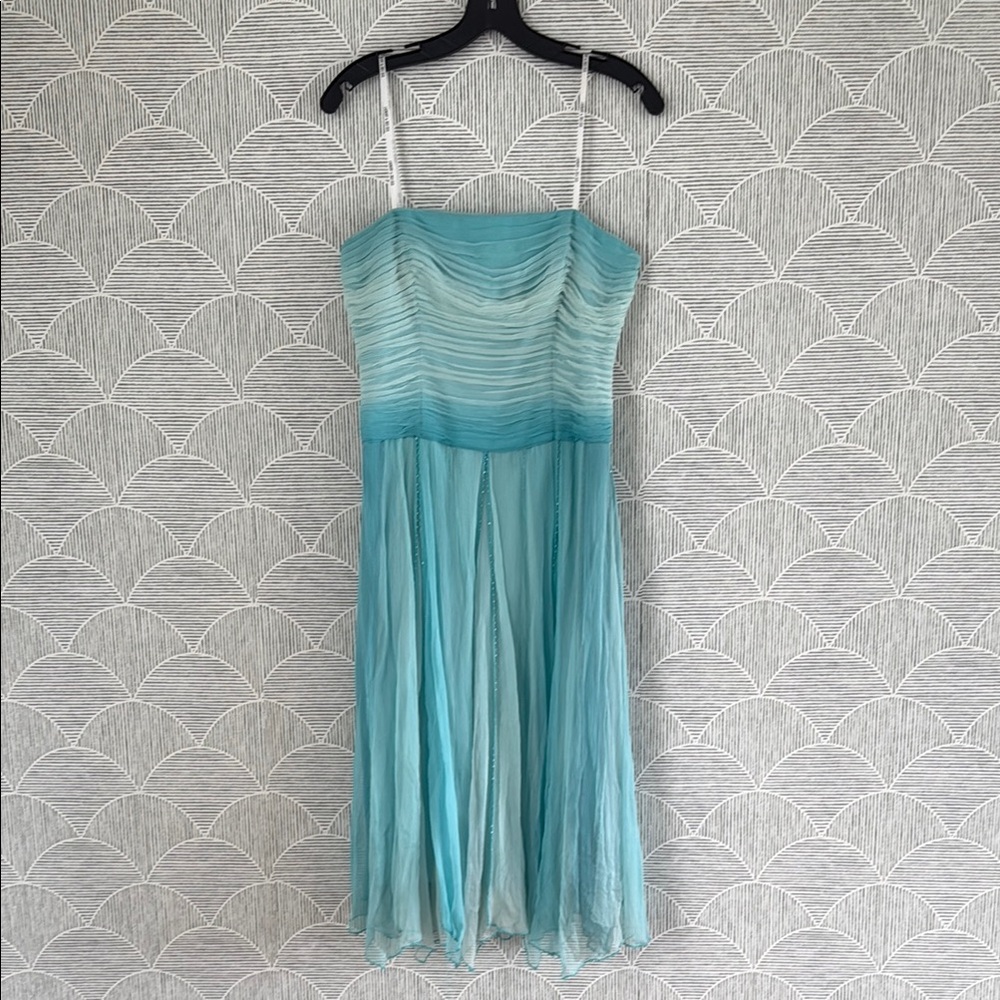 Laundry By Shelli Segal Blue Pleated Sundress